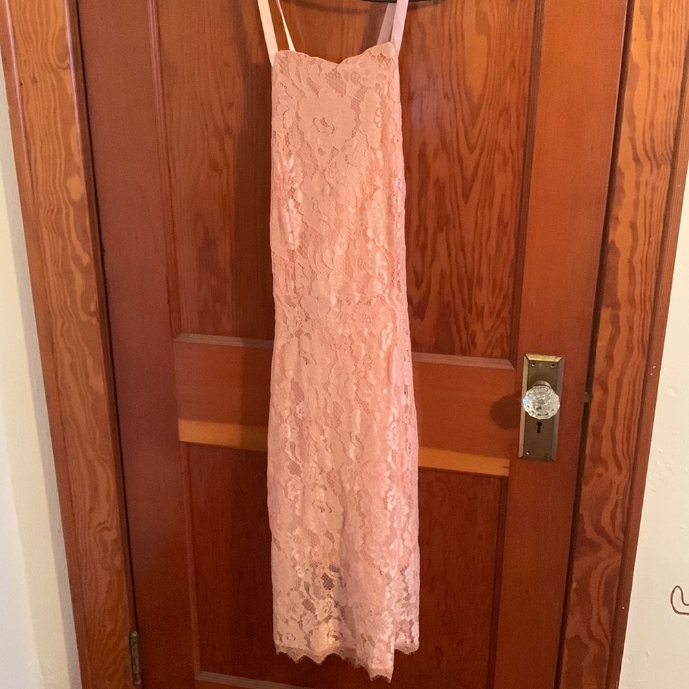 Pastel pink lace dress